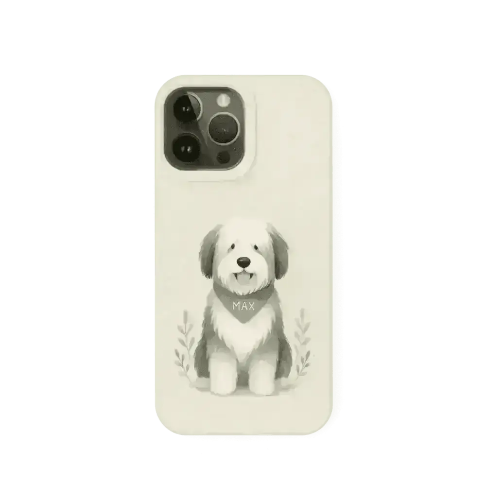 Eco-Friendly Custom Dog Portrait Phone Case – Personalised & Biodegradable - Bearded Collie
