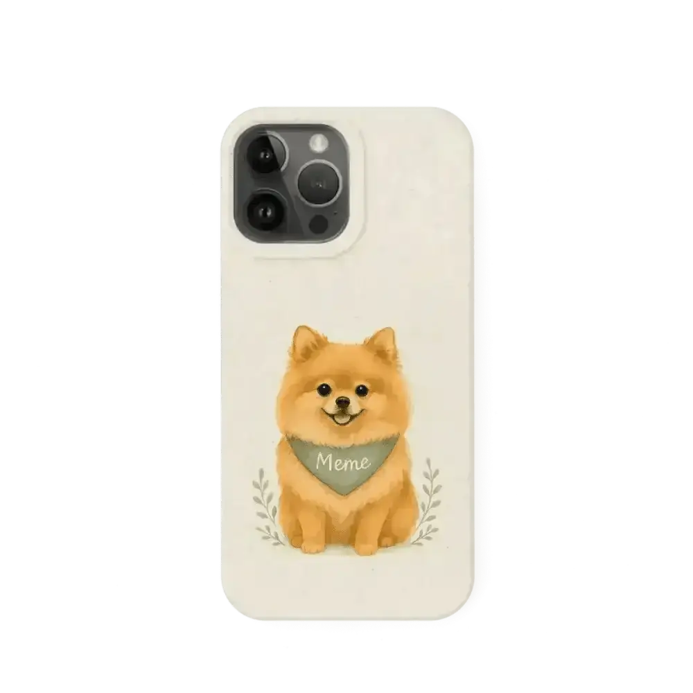 Eco-Friendly Custom Dog Portrait Phone Case – Personalised & Biodegradable - Pomeranian
