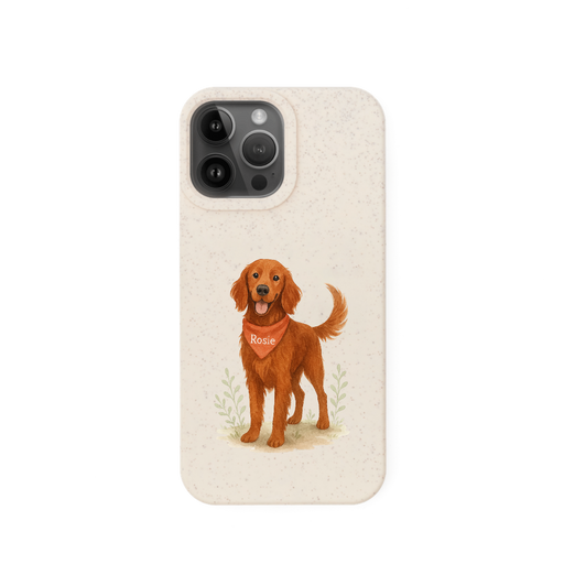 Eco-Friendly Custom Dog Portrait Phone Case – Personalised & Biodegradable - Red Setter