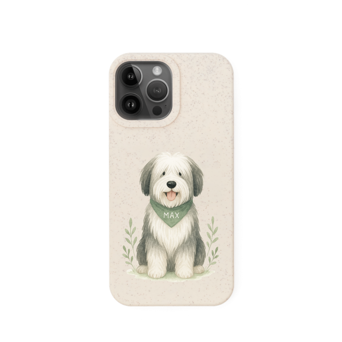 Eco-Friendly Custom Dog Portrait Phone Case – Personalised & Biodegradable - Bearded Collie