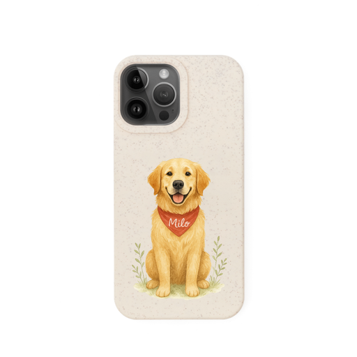 Eco-Friendly Custom Dog Portrait Phone Case – Personalised & Biodegradable - Golden Retriever