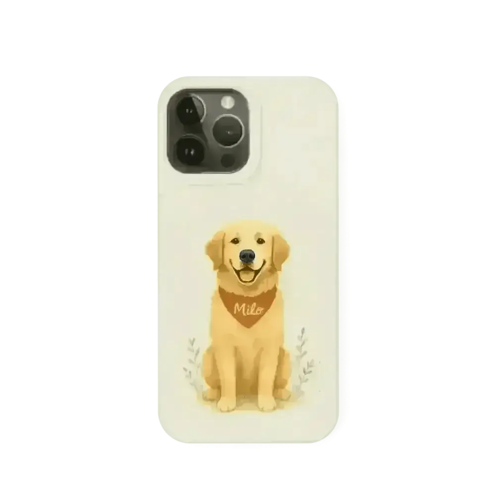 Eco-Friendly Custom Dog Portrait Phone Case – Personalised & Biodegradable - Golden Retriever