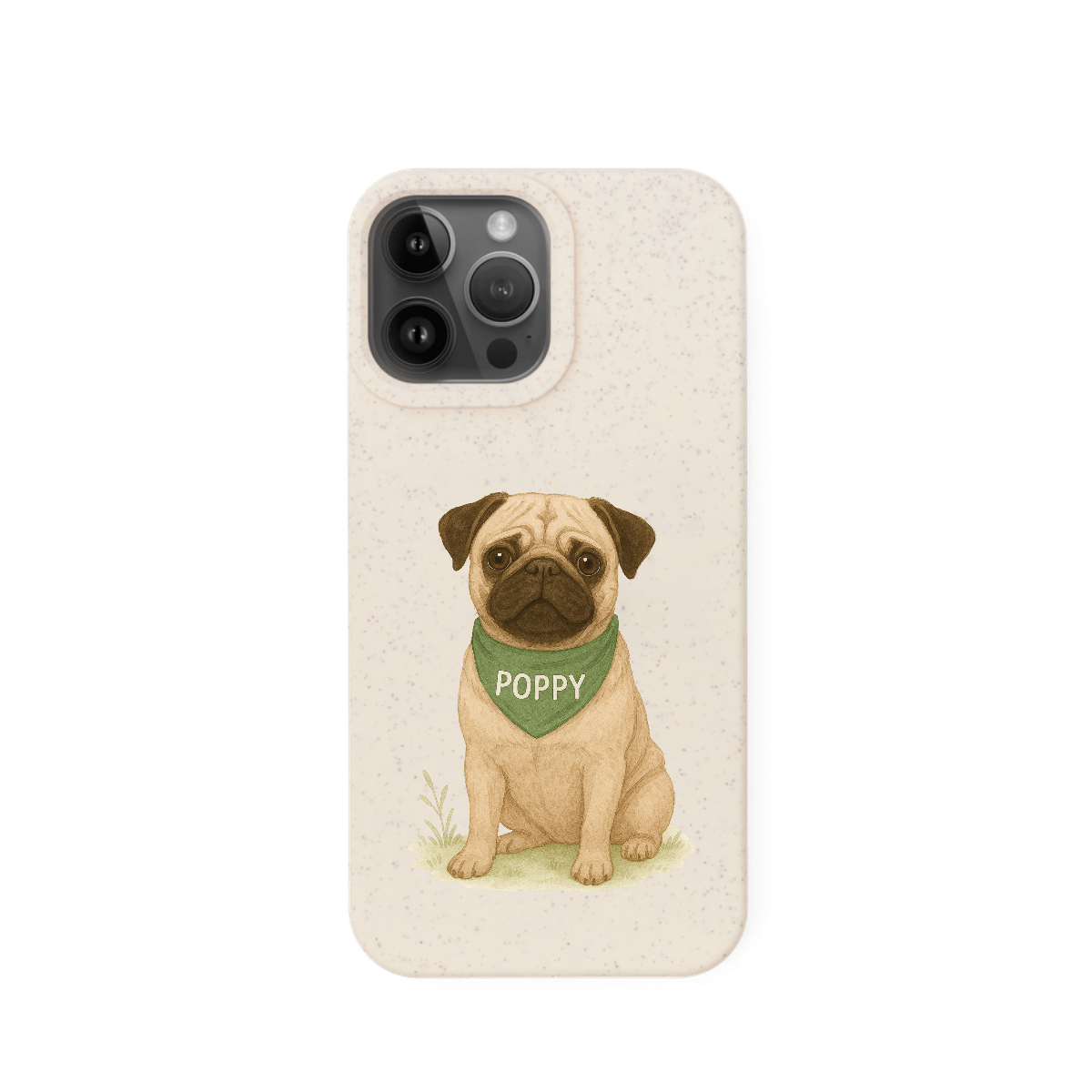 Eco-Friendly Custom Dog Portrait Phone Case – Personalised & Biodegradable - Pug