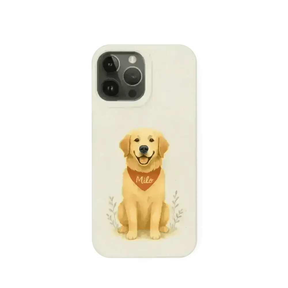 Eco-Friendly Custom Dog Portrait Phone Case – Personalised & Biodegradable - Golden Retriever