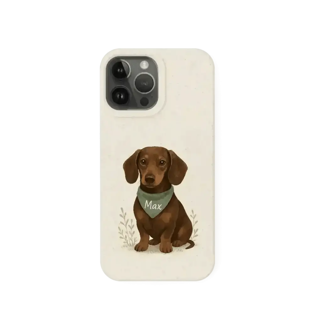Eco-Friendly Custom Dog Portrait Phone Case – Personalised & Biodegradable - Dachsund