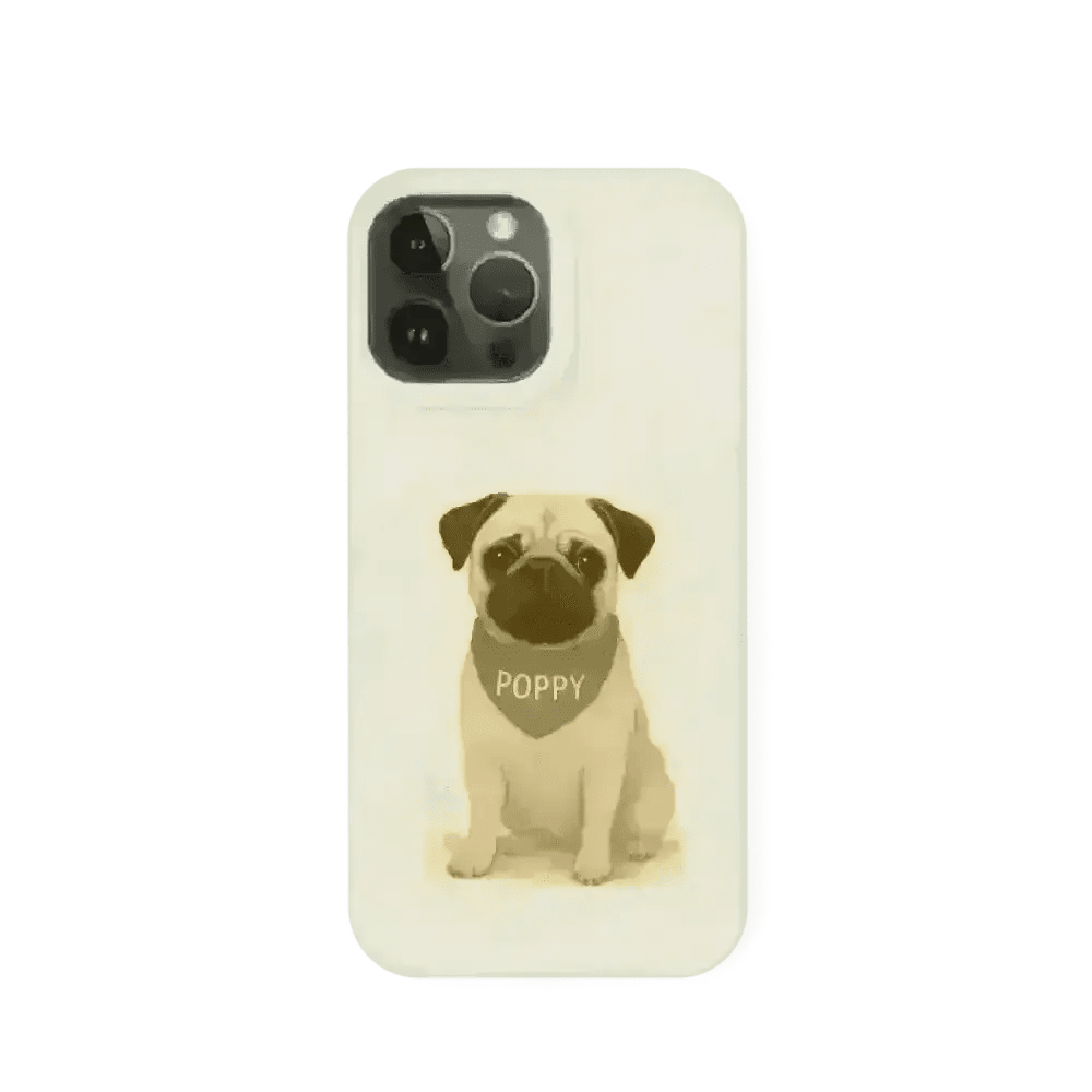 Eco-Friendly Custom Dog Portrait Phone Case – Personalised & Biodegradable - Pug
