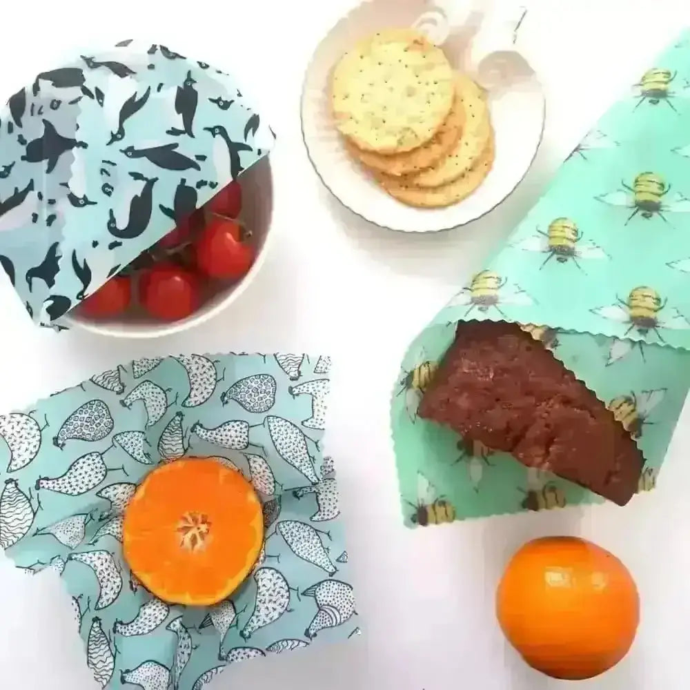 Eco-Friendly Handmade Organic Beeswax Wraps with Colorful Designs