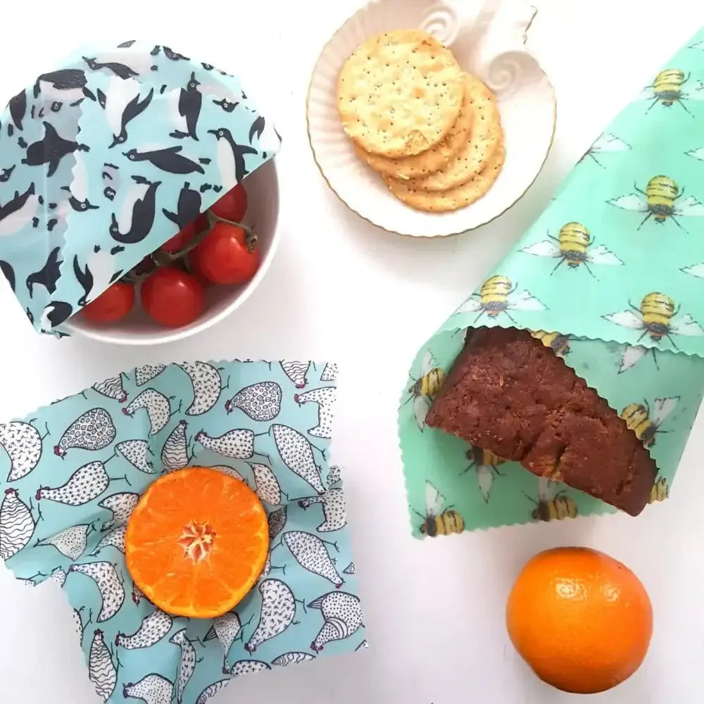 Eco-Friendly Handmade Organic Beeswax Wraps with Colorful Designs