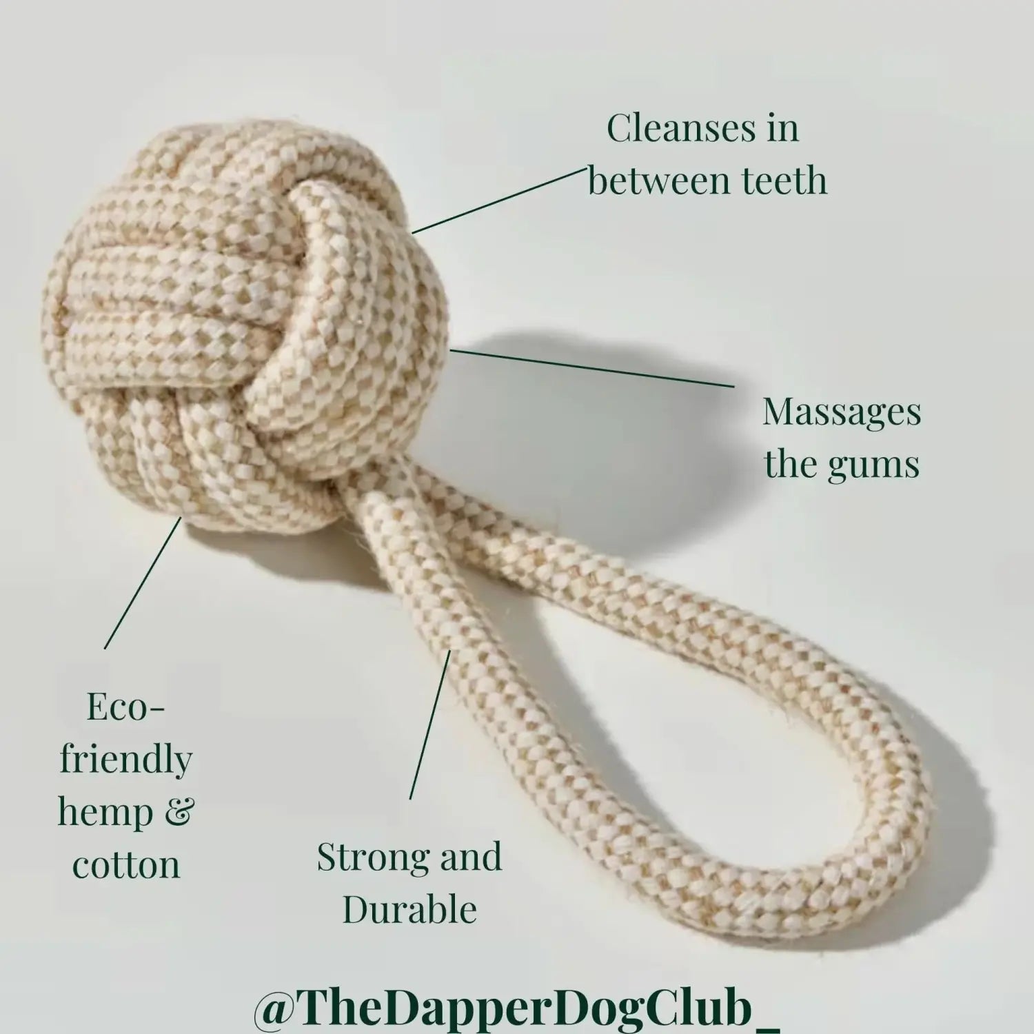 Eco-Friendly Hemp Rope Tug Ball - Dog Toys