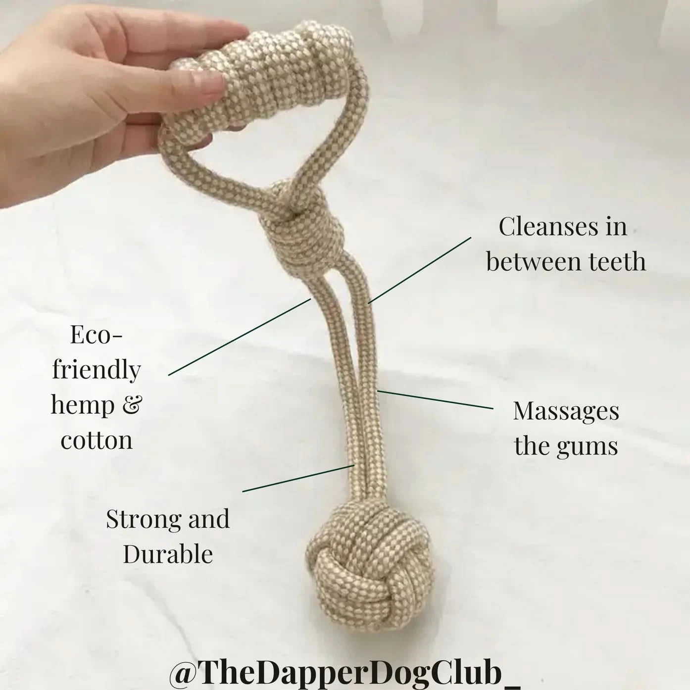 Eco-Friendly Hemp Hand Pull Ball | Natural pet toys