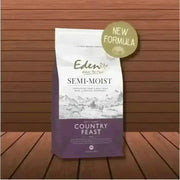 Eden Semi-Moist Country Feast dog food bag highlighting amino acids that hydrate and nourish