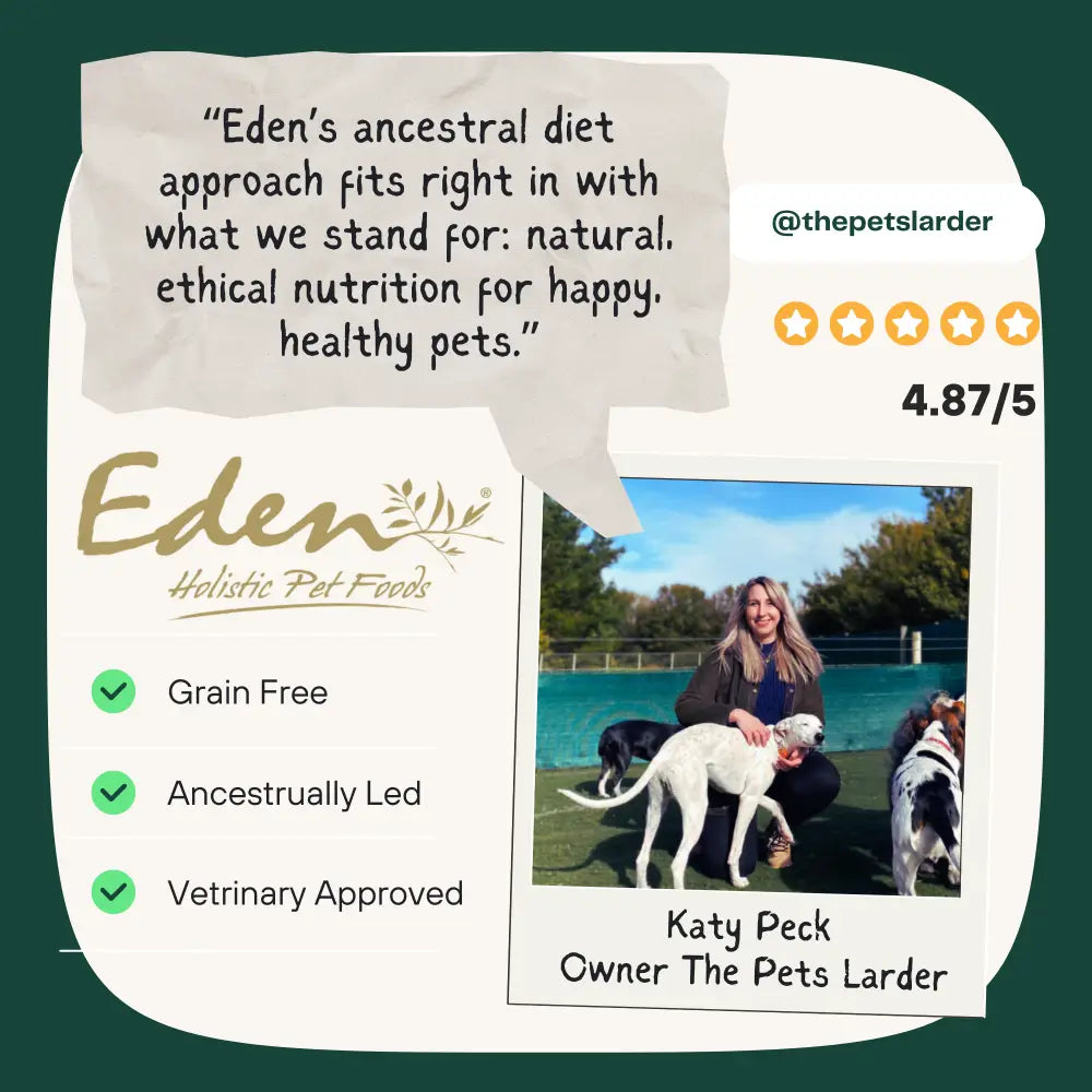 Eden Semi-Moist Duck and Tripe grain-free ancestral diet dog food with amino acids hydrate