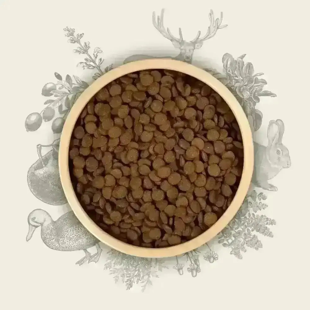 Freshly prepared Eden Working Dog Country Cuisine 15kg with forest animal illustrations