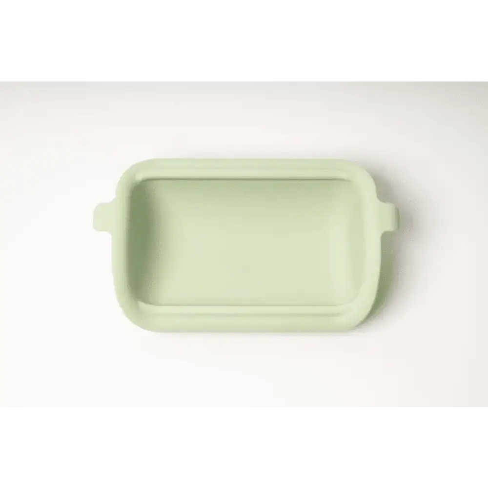 Soft mint-green silicone baking dish, Extra Insert Sage Green, ideal for natural cat food prep