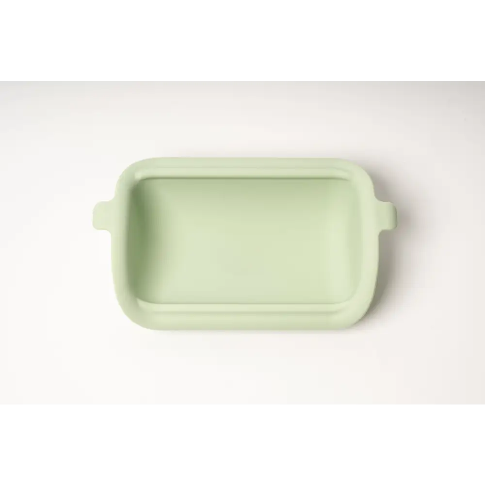 Soft mint-green silicone baking dish, Extra Insert Sage Green, ideal for natural cat food prep