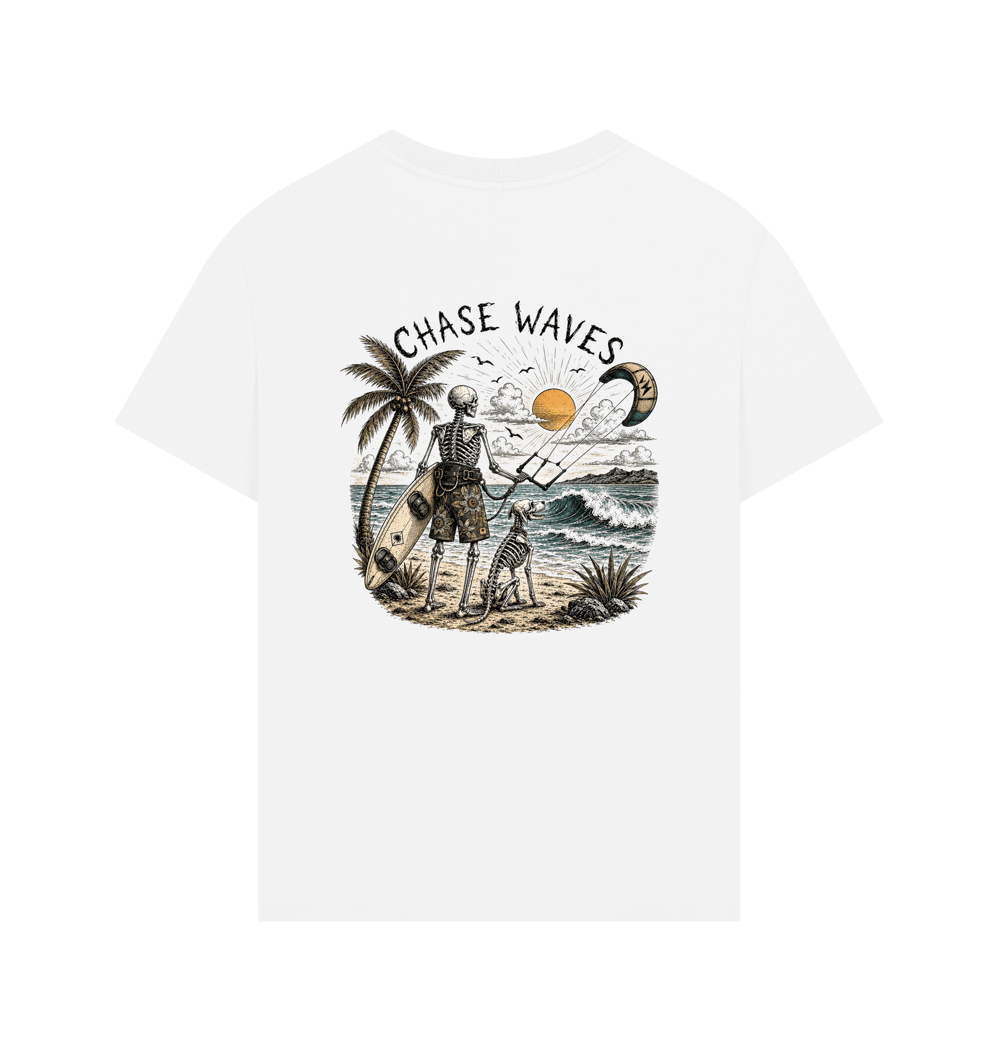White Printed T-shirt Back