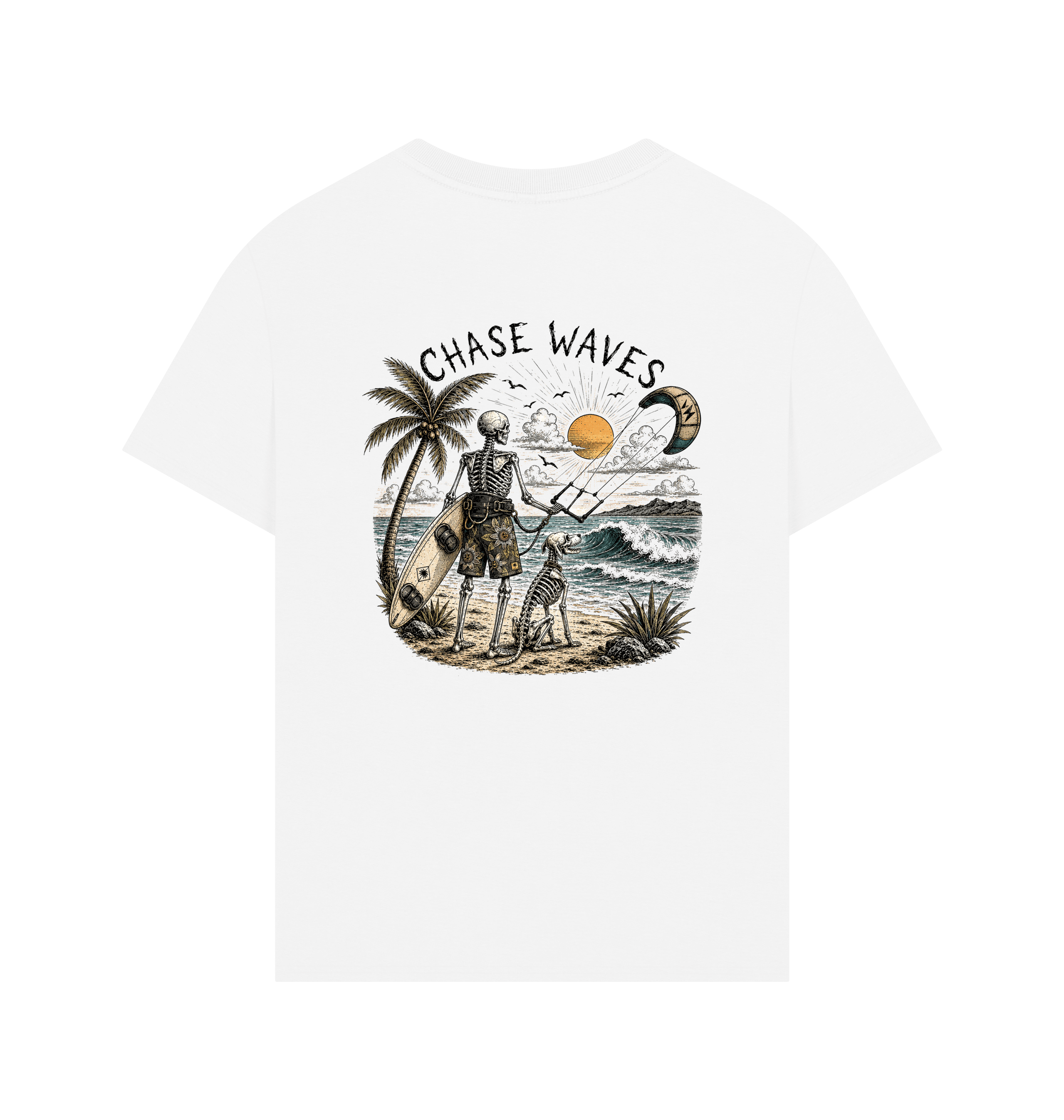 White Printed T-shirt Back