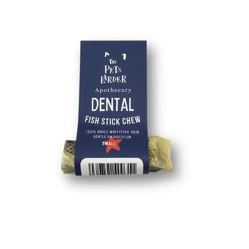 Small fish stick chew for dogs made of 100% dried whitefish skin, perfect fish stick chews