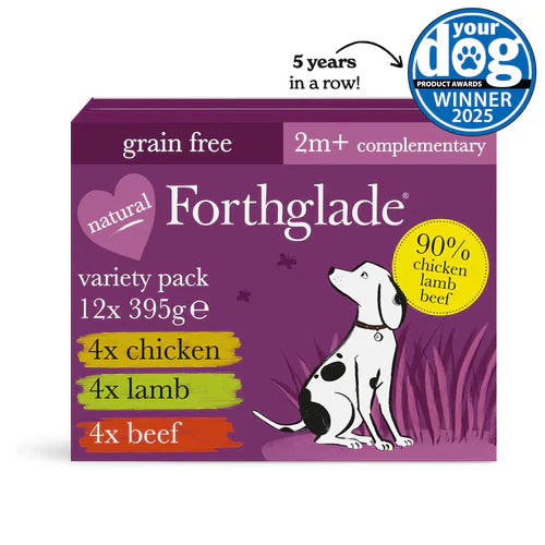 Forthglade Complete Adult Grain Free Variety Pack - Chicken Lamb & Beef - Natural Wet Dog Food