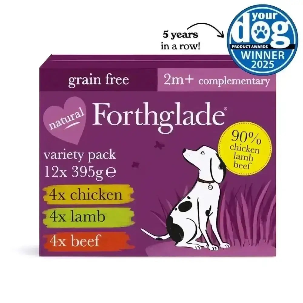 Forthglade Complete Adult Grain Free Variety Pack - Chicken Lamb & Beef - Natural Wet Dog Food