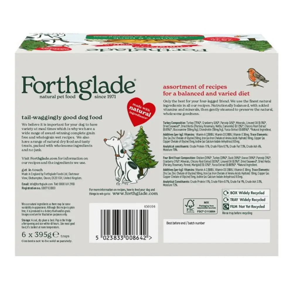 Forthglade Adult Variety Christmas Grain Free Wet Food Box with Four Bird Feast