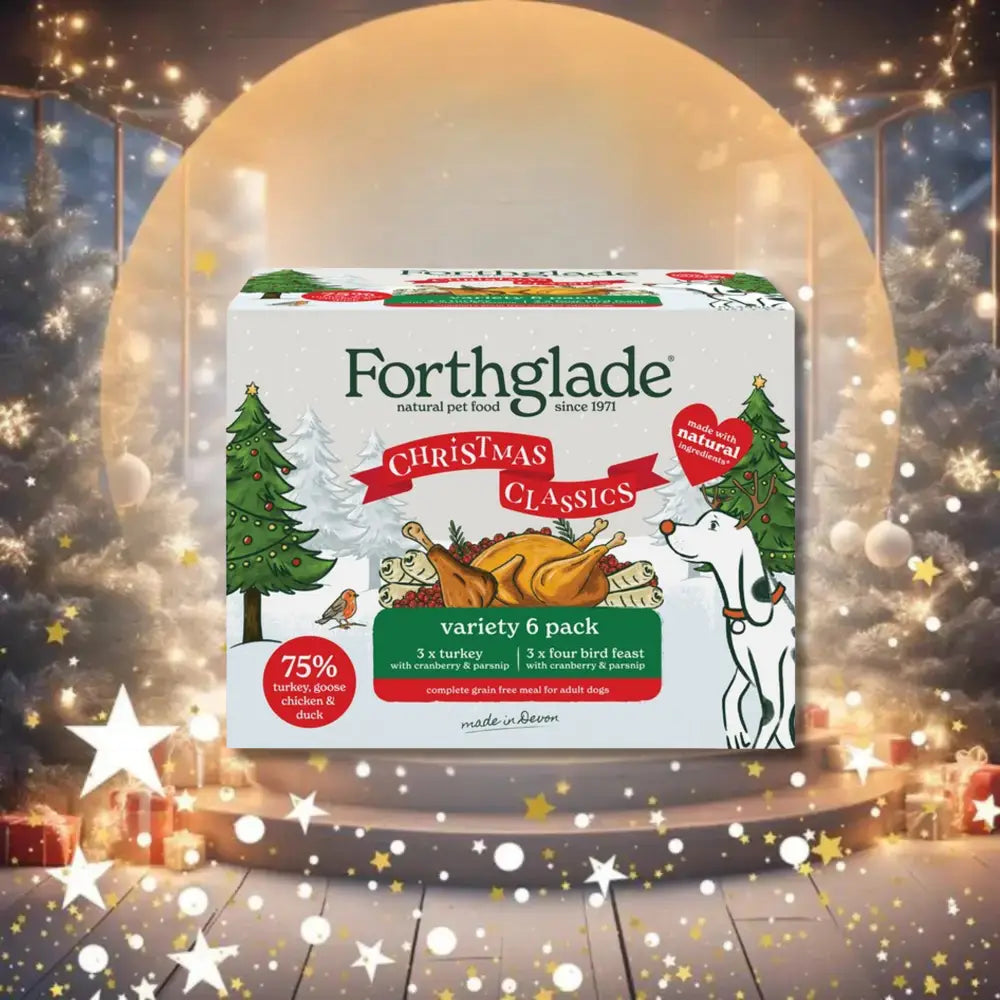 Forthglade Christmas Classics Variety 6 Pack Wet Dog Food Box with Four Bird Feast