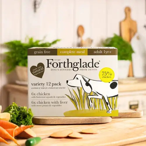 Forthglade Complete Adult Grain Free Variety Pack - Chicken & Chicken/Liver - Natural Wet Dog Food