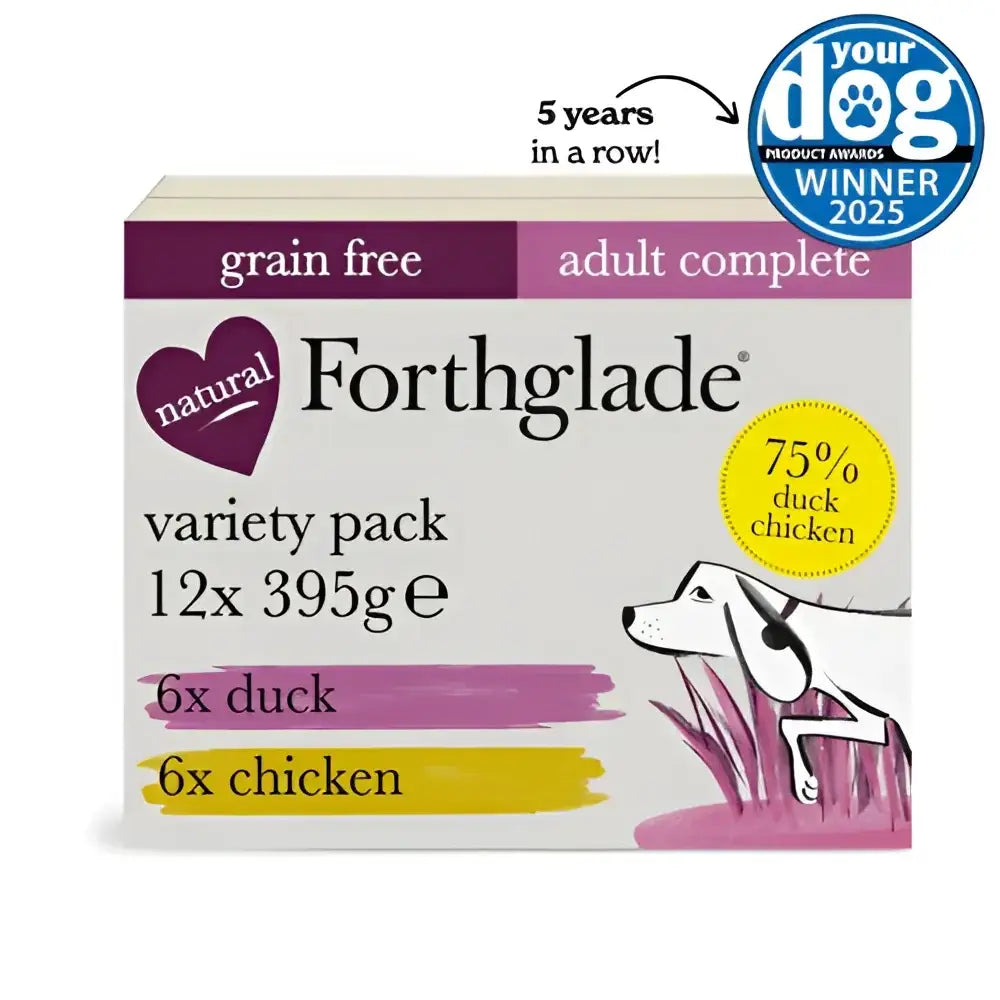 Forthglade Grain Free Variety Pack with Duck, Chicken and Butternut Squash, 12x395g