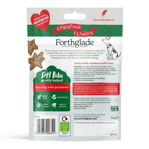 Forthglade Christmas Classics soft bites for dogs packaging on a white background