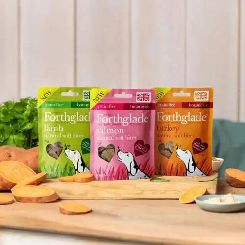 Forthglade Natural Soft Bite Treats with Salmon for canine companions and begging dogs