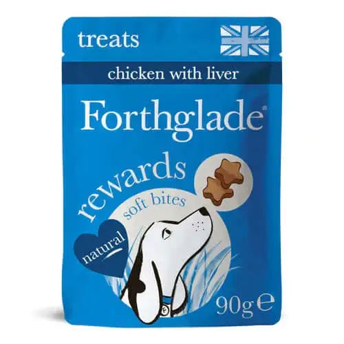 Blue Forthglade Rewards training treats pouch with white and black design