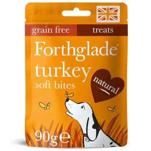 Turkey soft bites dog treats 90g pack, grain-free, natural, easily broken, heart shaped