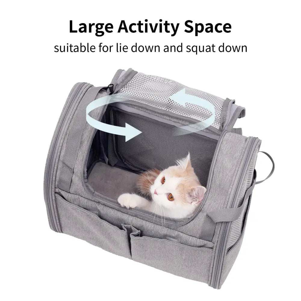 FUKUMARU Cat Backpack Expandable Grey - Pet Carrier