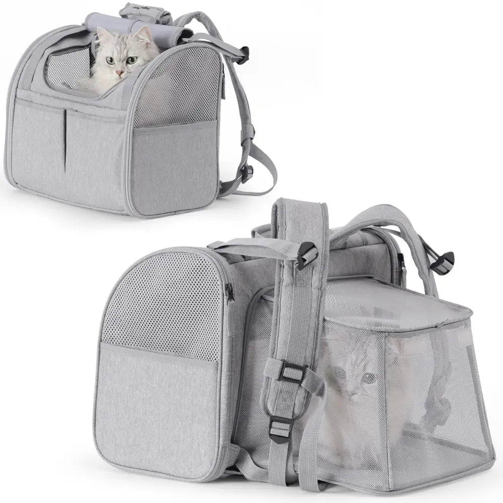 FUKUMARU Cat Backpack Expandable Grey - Pet Carrier