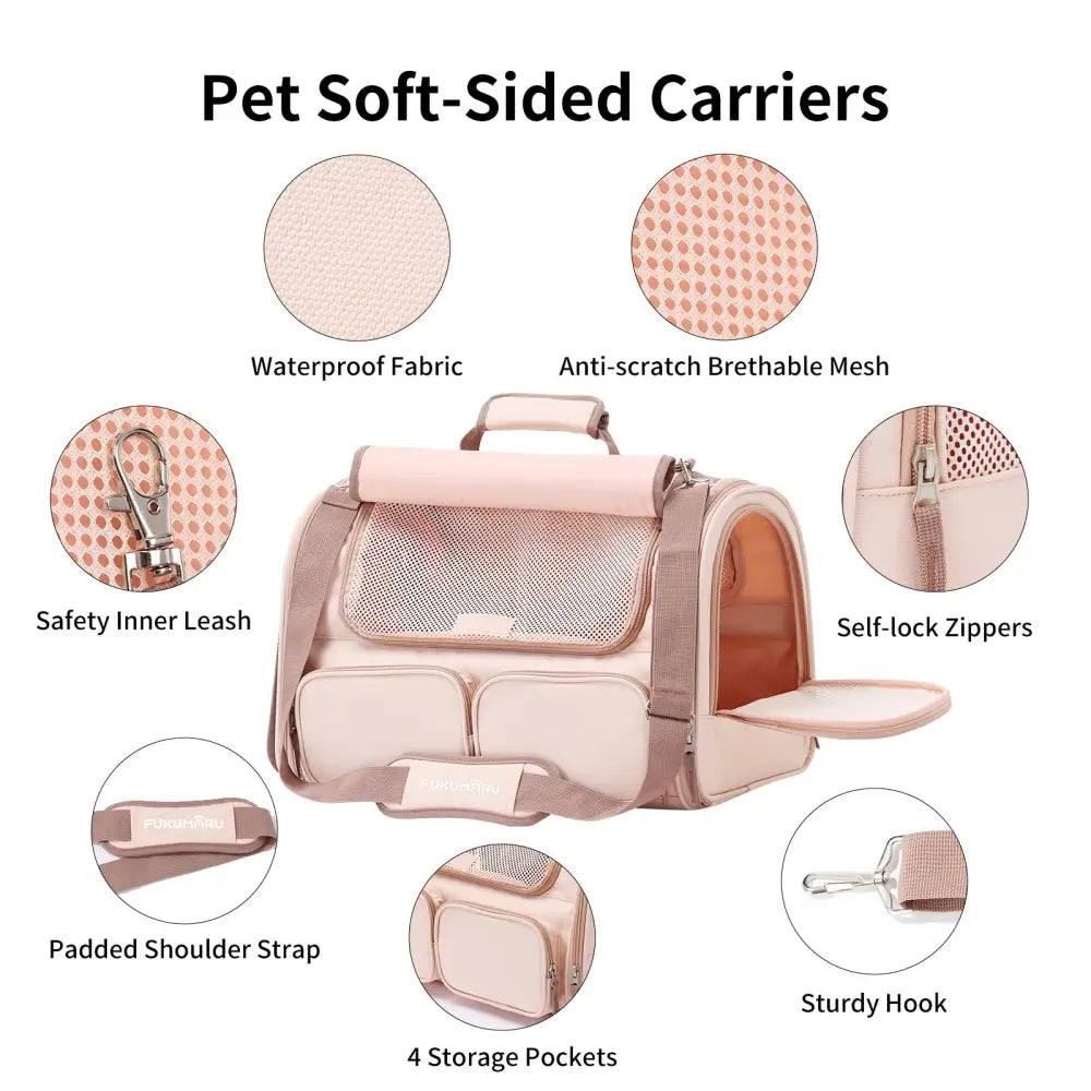 FUKUMARU Cat Carrier Pink - Pet Carrier