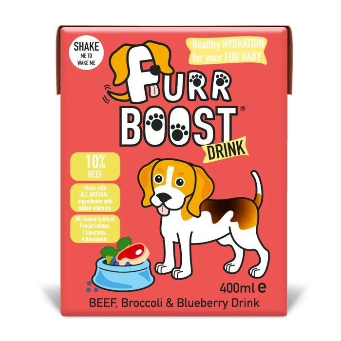 Furr Boost Dog Drink Beef, Broccoli and Blueberry Carton 400ml