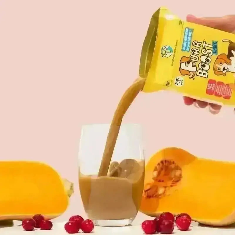Furr Boost Dog Drink with Butternut Squash in Vibrant Pouch