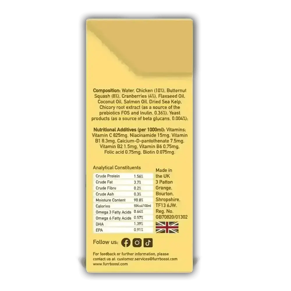 Furr Boost Dog Butternut Squash Chicken Drink 400ml Carton