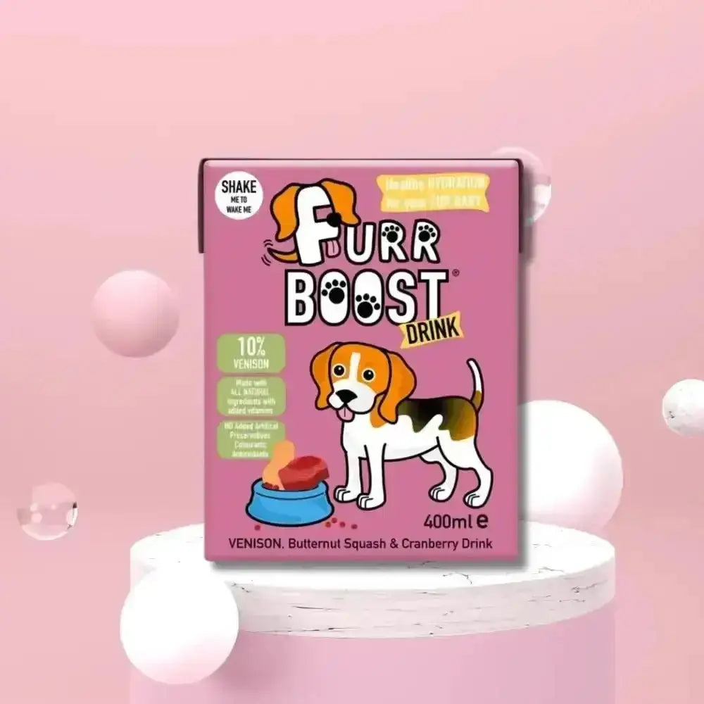 Furr Boost Dog Drink with venison, butternut squash, and cranberry, 400ml carton