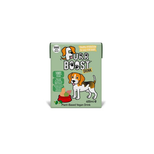 Furr Boost Drink packaging for dogs on a white background