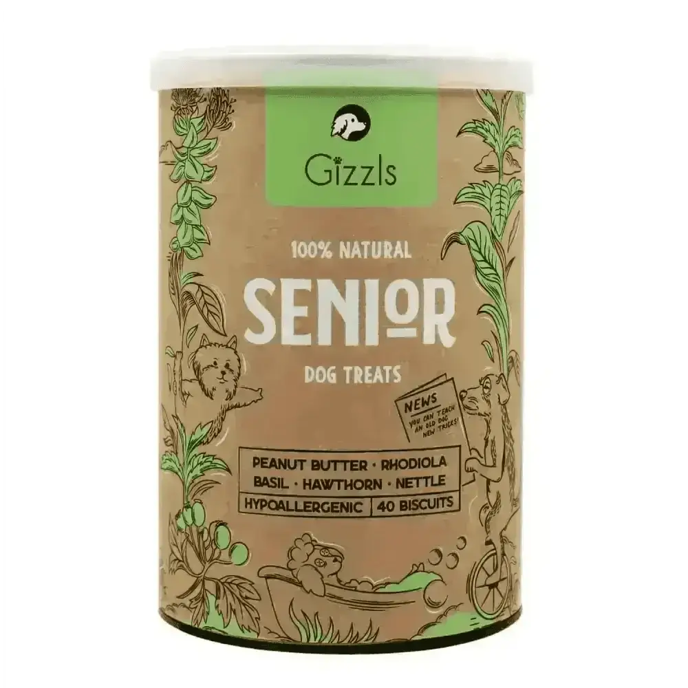 Gizzls 100% Natural Senior Dog Treats with Organic Peanut Butter