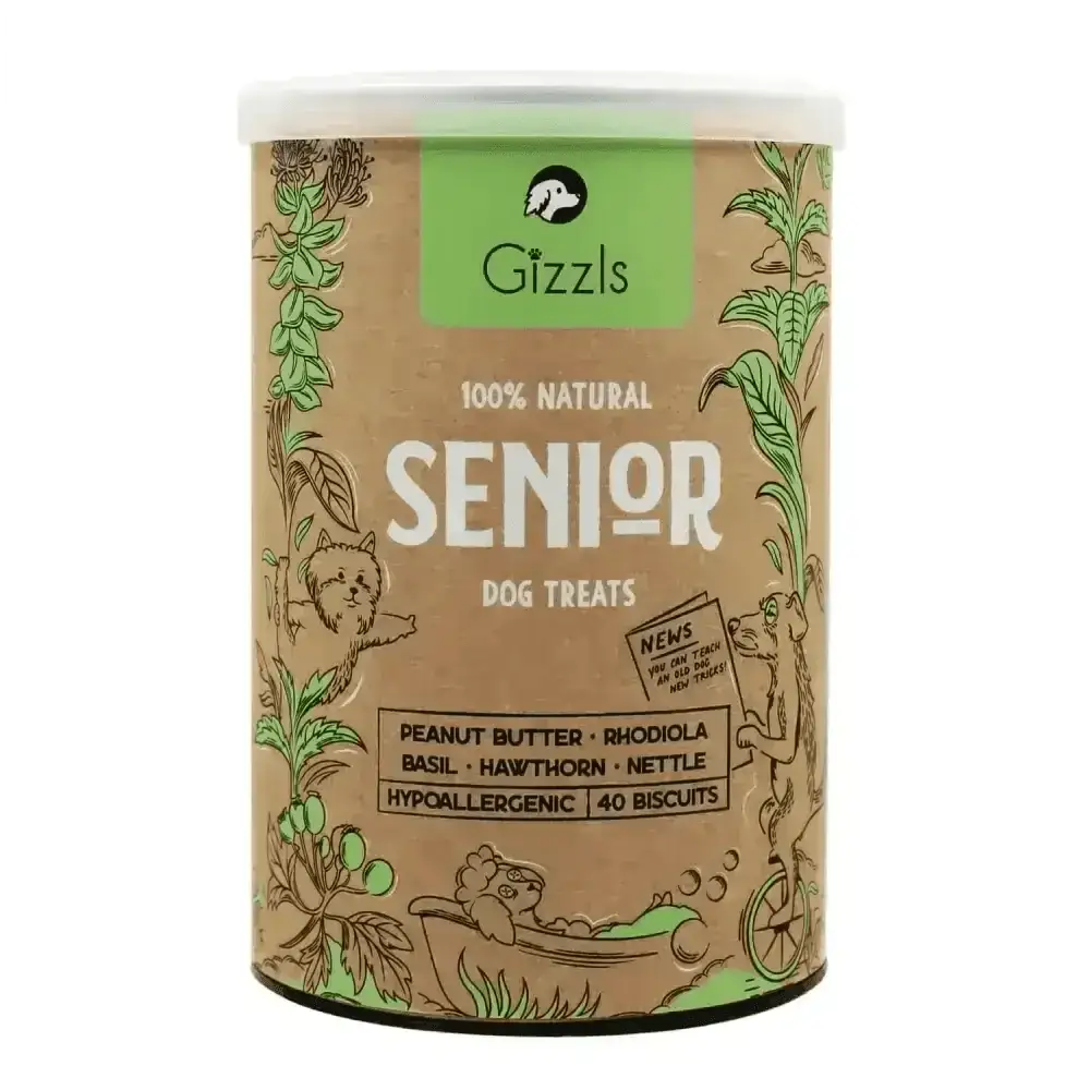 Gizzls 100% Natural Senior Dog Treats with Organic Peanut Butter