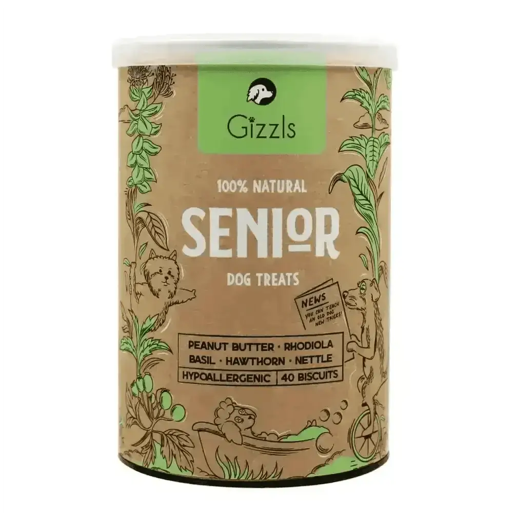 Gizzls 100% Natural Senior Dog Treats with Organic Peanut Butter