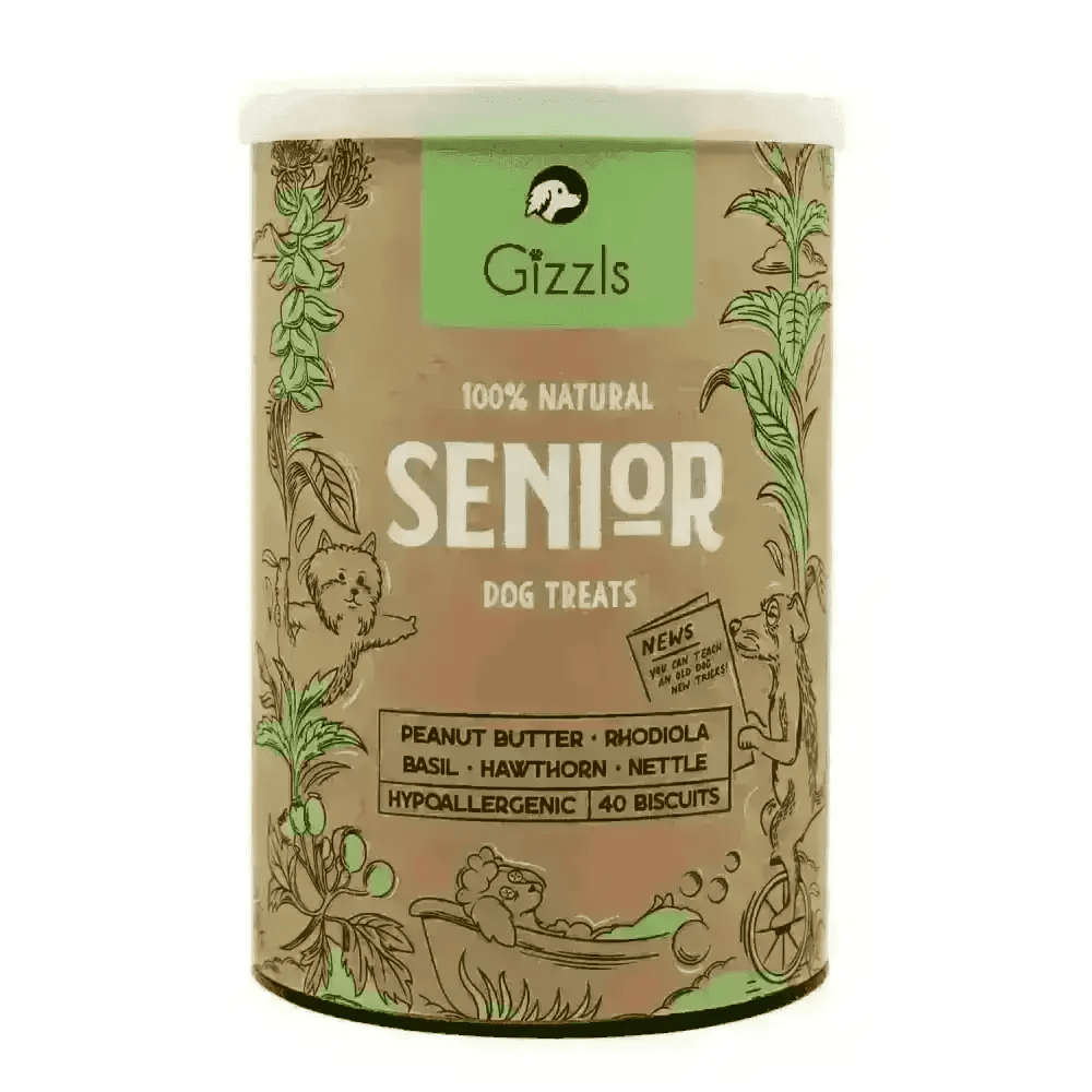 Gizzls 100% Natural Senior Dog Treats with Organic Peanut Butter