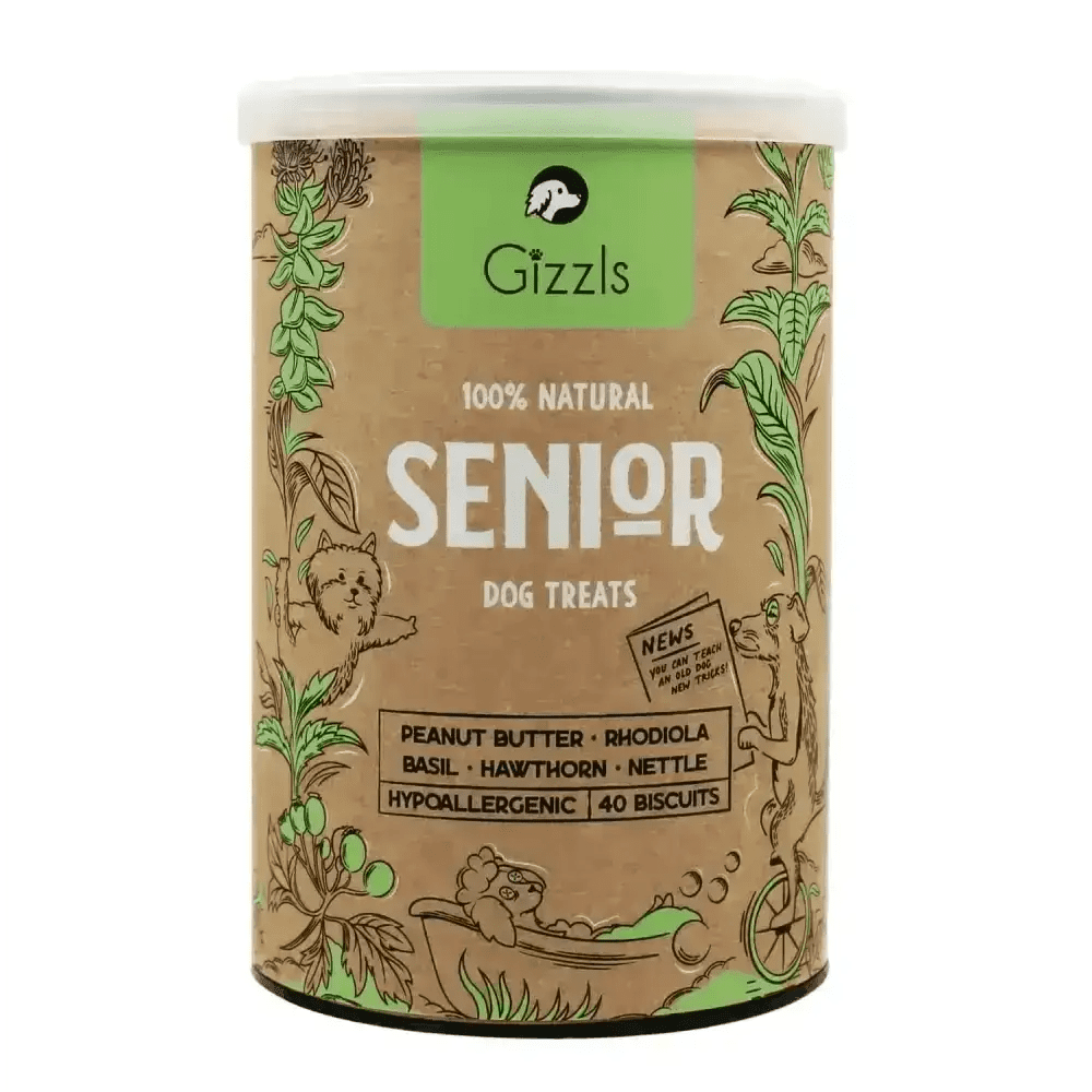 Gizzls 100% Natural Senior Dog Treats with Organic Peanut Butter