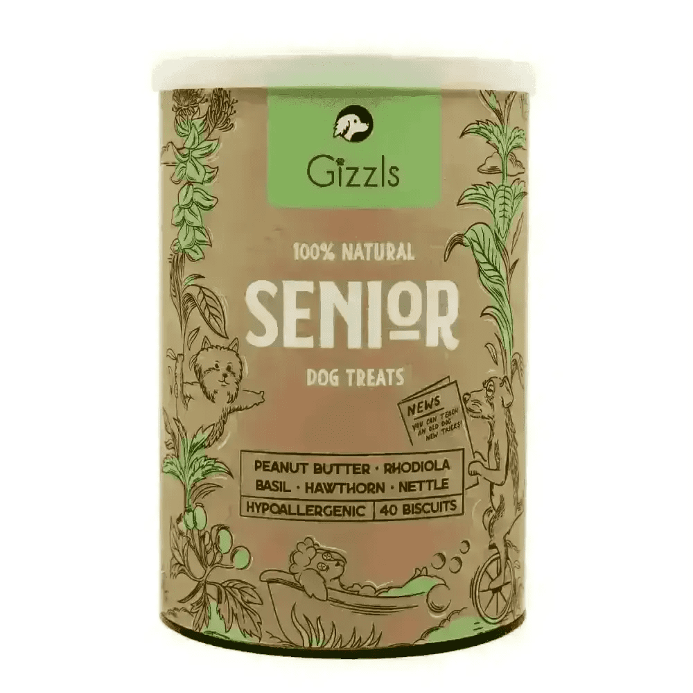 Gizzls 100% Natural Senior Dog Treats with Organic Peanut Butter