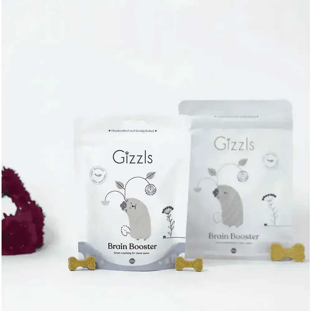 Gizzls Brain Booster Dog Treats for small dogs, 100g peanut butter flavor