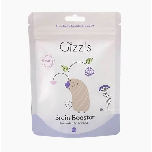Gizzils Brain Booster packaging with a bear illustration on a white background