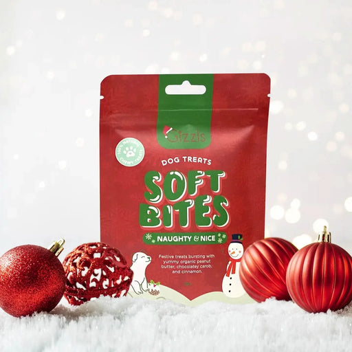 Gizzls Naughty & Nice Soft Christmas Dog Treats 70g - Natural Treats For Dogs