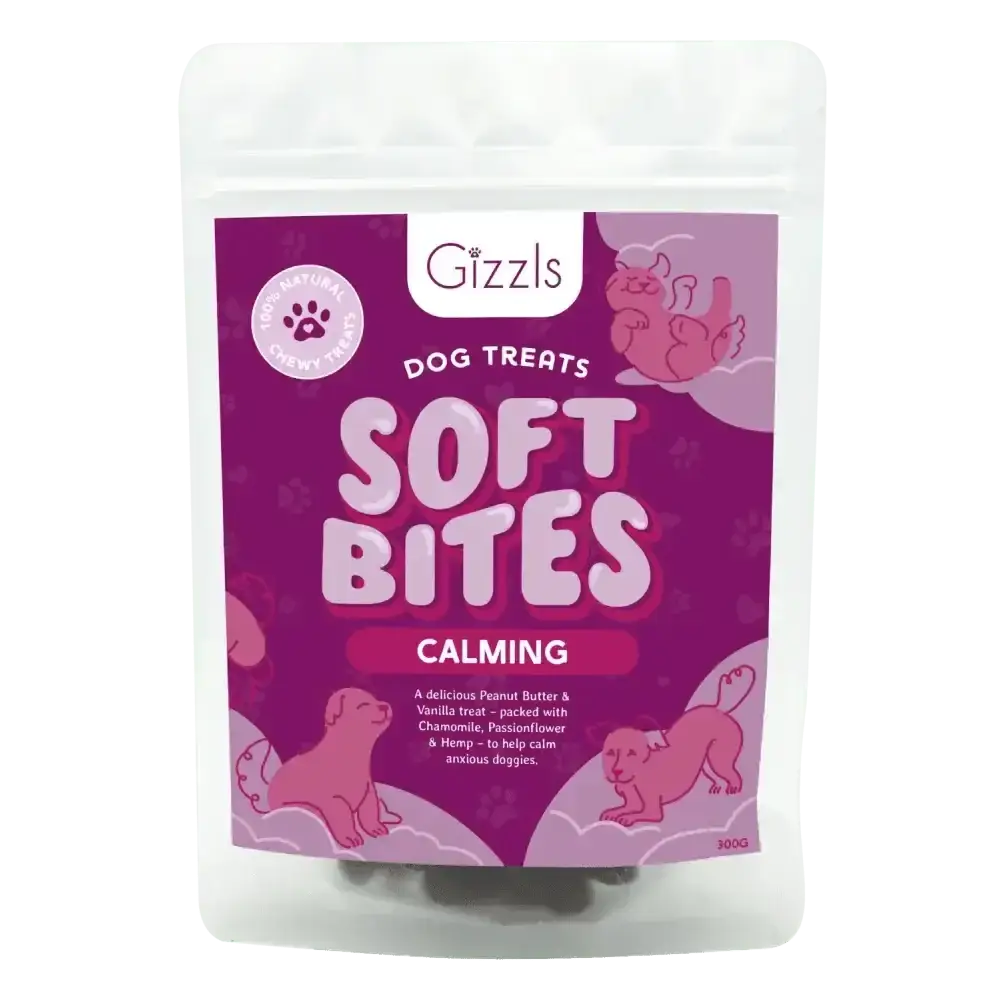 Gizzls Soft Bites Calming Dog Treats with Organic Peanut Butter for Separation Stress
